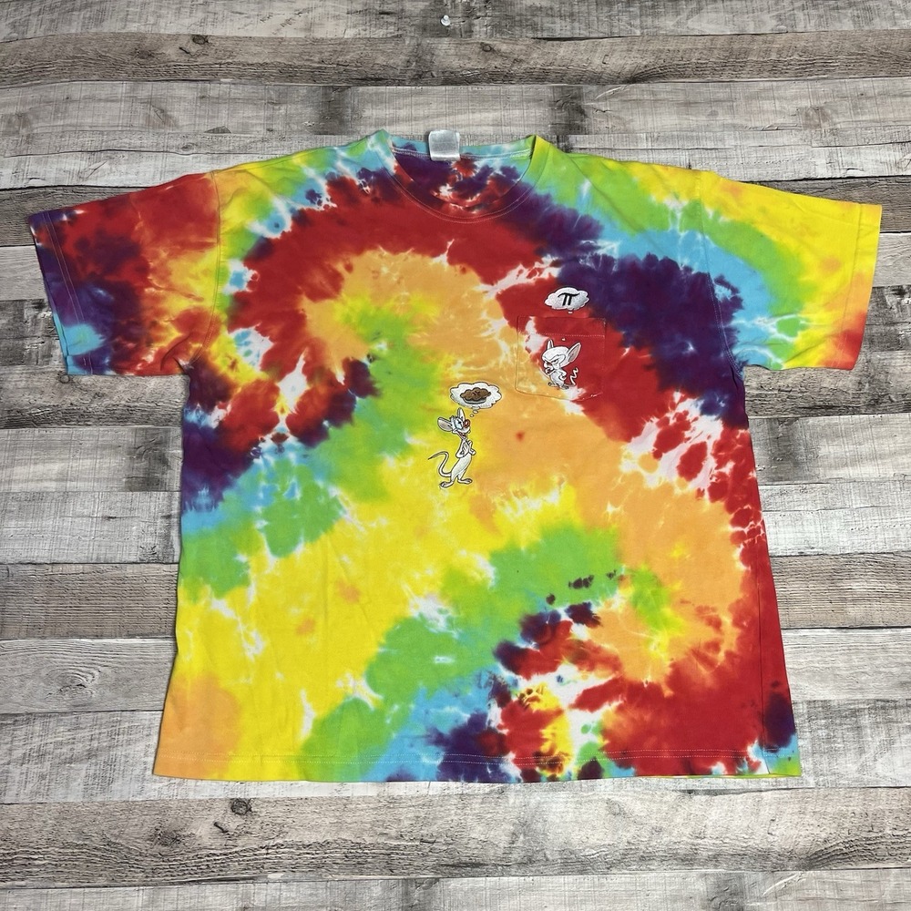 Pinky And The Brain Shirt Size XL Vintage Tie Dye 2001 Warner Brothers Pie Pi